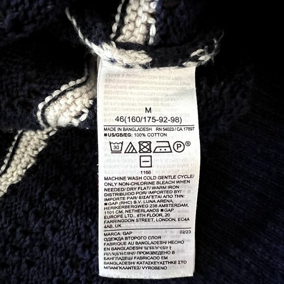 Gap Crochet Navy Blue & White Collared Sweater - Picture 9 of 9